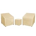 Baner Garden Patio Furniture Covers,Outdoor Furniture Cover Waterproof,Patio Furniture Set Covers for 3 Piece Outdoor Bistro,Patio Sofa Covers Set for 2 Chairs and Coffee Table,Beige