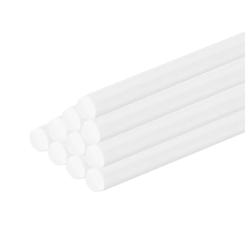 Image of uxcell 15 Pcs White Plastic Rods 2.5 x 250mm ABS Styrene Round Stick Round Solid Bar DIY Model for DIY Toys Building Making Architectural Model Making