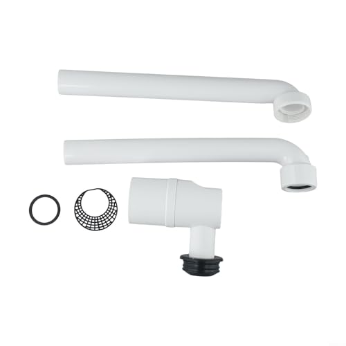 Tidgel Trampa de residuos flexible de 14 pulgadas, para espacios estrechos para baño, con sifón giratorio de 360 grados, residuos de lavabo giratorio (blanco)