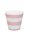 Krasilnikoff - Espressotasse, Espressobecher - Streifen - rosa, weiß - Höhe: 6 cm - ca. 90 ml - Porzellan