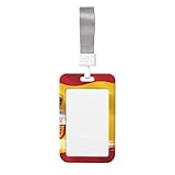 Portatarjetas con la bandera de España. Material ABS duradero, pantalla de identificación transparente, adecuado para oficina, evento, reunión, fácil identificación.