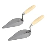 Folpus 2 Stück Maurerkelle Beton Kelle Mauerwerk Handwerkzeug Carbonstahl Zementschaufel Fliesenarbeiten Ergonomisches Design für Mauerbau Gartenrenovierung, 2505t175