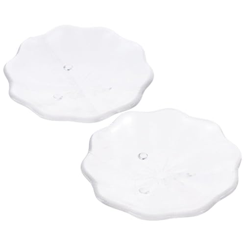 gifthub Glass Coffee Spoon Rest Set of 2, Small Spoon Holder Flower Shaped Coffee Spoon Rest Holder for Coffee Bar Stove Top Countertop Coffee Station Decor Kitchen Accessories(B)