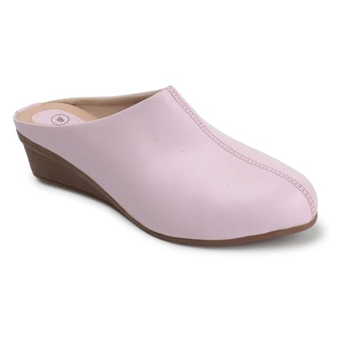 Image of Mules for Women, Open Back Wedge Heel Slip on Formal Shoes & Sandals Girls