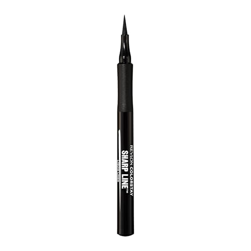 Revlon ColorStay Sharp Line Eye Pen Delineador líquido en formato rotulador que proporciona un negro intenso que dura hasta 24 horas - Tono Blackest Black