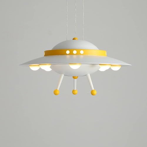 Lustre chambre d'enfant OVNI bleu pour plafond de garçon ou fille
