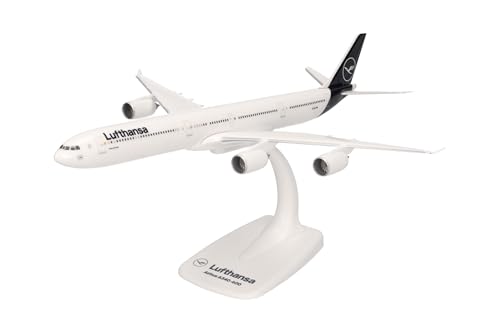 Herpa Avion Snap-Fit Miniature Lufthansa Airbus A340-600, Miniature à l’échelle 1:250, Objet de Collection, modèle avec Socle, Plastique