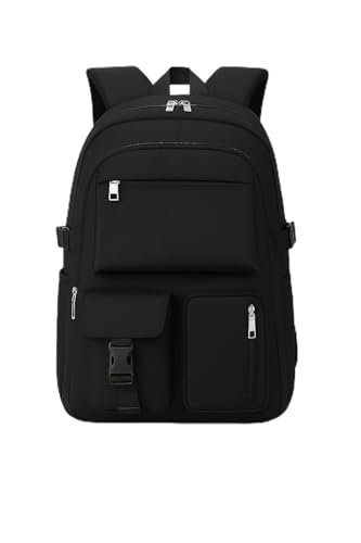 Image of Flamebird School Backpack for Women Girls Teen Girls 14 Inch Laptop Lightweight Water Resistant, A-Black