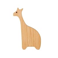 FGUJSUR 1 pcs Wooden Hooks Cute Room Decor Animal Hook Wall Keychain Coat Home Decoration Solid Wood Hanger Kitchen Accessories(Giraffe)