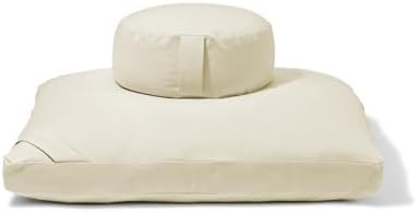 Meditation Cushion Set by renoo - Durable Comfortable Organic Cot...
