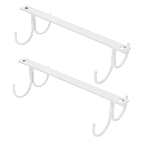 FONDOTIN 2 Pezzi Tazze da Cucina in Bianco con Ganci Appendiabicchieri da Mobiletto per Organizzazione Mug e Tazze Sotto Mensola Resistente e Versatile per Cucina e Ufficio