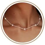 FUNEIA Dainty Silver Gold Necklaces for Women Trendy Non Tarnish 14K Gold Plated Cubic Zirconia Necklace Layered Cute Butterfly Heart Station Choker Necklace Stack for Wedding Prom Brides Jewelry