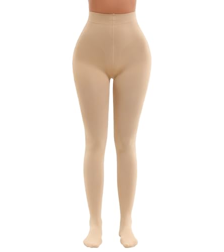Image of Women's Opaque High Waist Basic Tight Pantyhose Soft Solid Color Control Top Tights