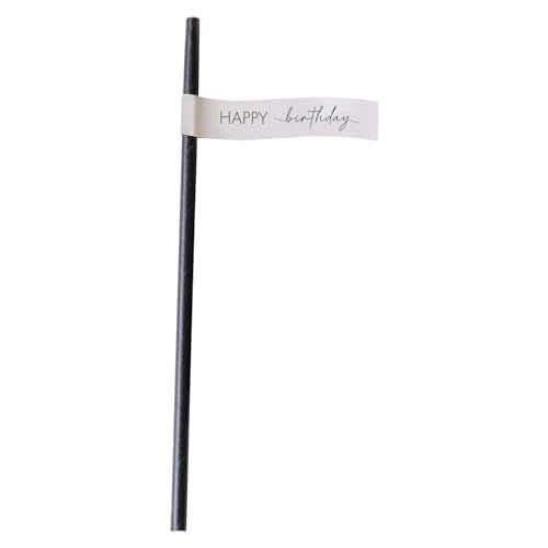 Pitillos de papel negro y nude de cumpleaños