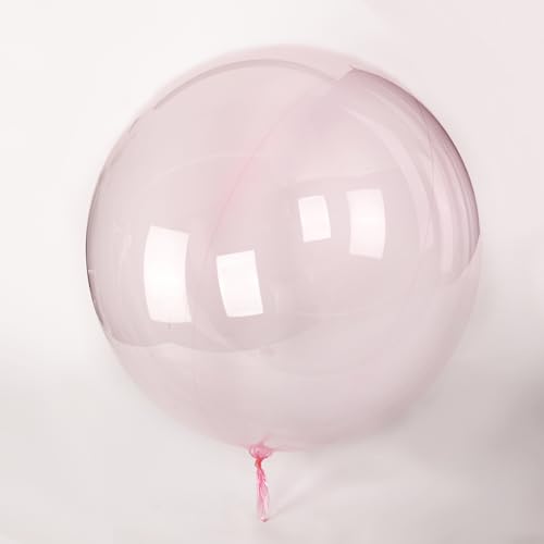 Image of 24 Inch Pink Bobo Balloons, 10PCS Bubble Clear Balloons Helium Style Large Transparent Balloon for LED Light Up Balloon Birthdays Anniversary Weddings Baby Showers Christmas Party Decorations