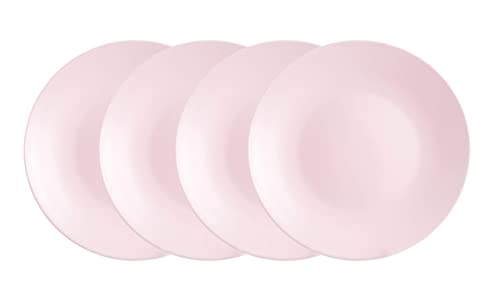 Homevss Stoneware Two-Tone Colors Life 12Pc Dinner Set，Outside Shiny Black + Inside Matte Glaze Rose #TOP4