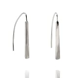 Polished Bar Threader Earrings Sterling Silver Curved Wire Pull Through Earrings