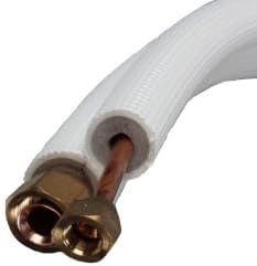 1/4" LL x 1/2" SL Mini Split Refrigerant Line Set w/ Flare Nuts, 3/8" Insulation (25 Ft.)