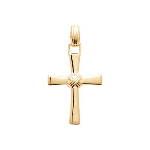Pendentif croix en plaqué or 18k Tata Gisèle avec motif noué