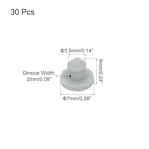 Image of MECCANIXITY 30pcs Silicone Snap in Locking Hole Plugs,3.5mm /0.1 Inch Mounting Diameter Narrow Groove Width 2mm Panel Seal Cover Round for Kitchen Bulkheads Waterproof Sealing Plugs Grey
