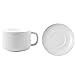 Produktbild Hging Porzellan-Kaffeetassen, klassischer leerer Keramikbecher mit großem Griff für Tee Latte Cappuccino, Paar Tasse Home, Weiß (300 ml)