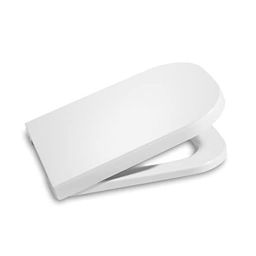Roca The Gap A80173200B Supralit Kompakter WC-Sitz, Original Toilettendeckel mit Absenkautomatik, robuster Ersatz-Toilettensitz, Weiß, A80173200B