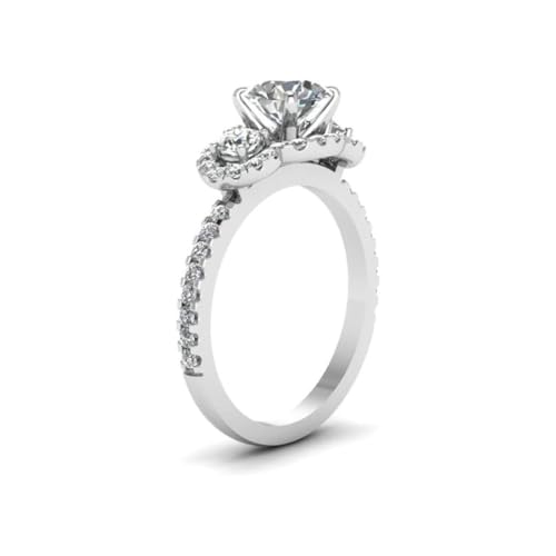 Image of 55Carat Choose Your Gemstone Delicate 3 Stone Halo Diamond CZ Ring Sterling Silver Round Shape Halo Engagement Rings Everyday Jewelry Wedding Jewelry Handmade Gifts for Wife US Size 4 to 12