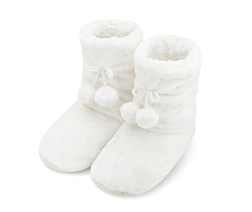 Image of Keyela Womens Non-Slip Sole Slipper Socks, Fluffy Winter House Booties