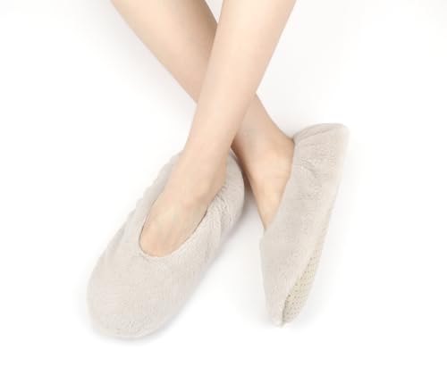 Image of Keyela Women's Ballerina Slippers,Non-Slip Bedroom Slippers Socks | Soft fuzzy slipper socks for ladies Indoor home slippers Cozy sock slippers Ballet Slippers