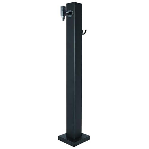 Columna de agua de jardín de acero inoxidable con grifo, función de agua decorativa para exteriores y soporte de manguera para patio trasero y patio