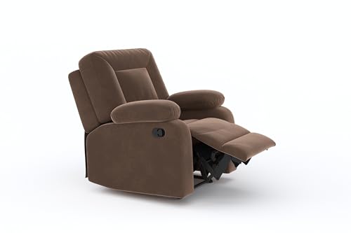 Image of Amazon Brand - Solimo Elysium | Single Seater Sofa Recliner | Manual Recliner (Velvet Brown)