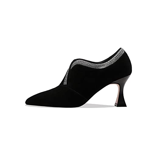 TinaCus Women's Pointed Toe Soft Suede Leather Stiletto Mid Heels Handmade Dress Pumps Shoes2