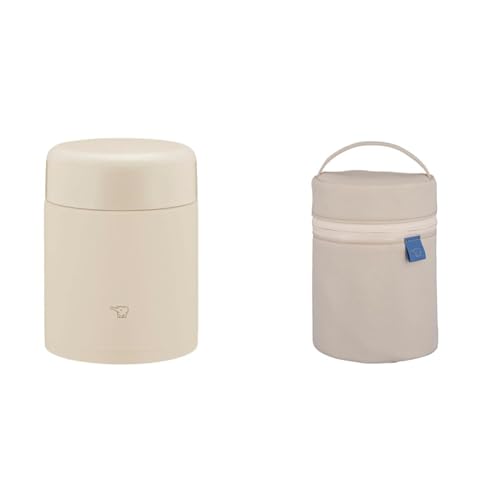 【セット買い】象印 スープジャー 400ml 大きめ茶碗サイズ 【おいしく保温・保冷】 お弁当 広口 ベージュ SW-KA40-CM + スープジャーポーチ Sサイズ(250〜400ml用) 【持ち運びに便利】 保温力UP カトラリーポケット付き 本体丸洗いOK お弁当ポーチ エクリュベージュ SW-PC01-CMのサムネイル