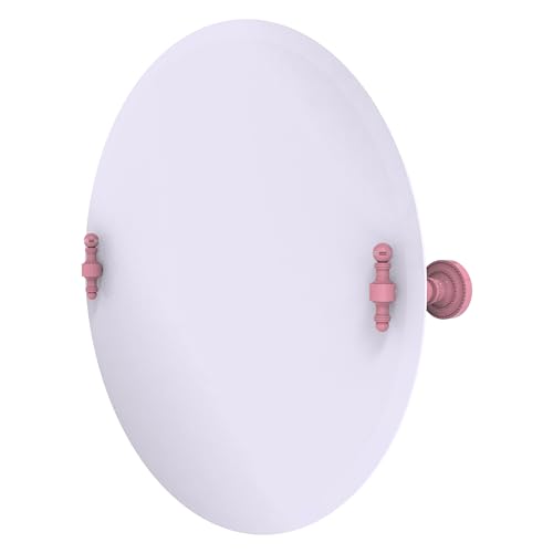 Image of Allied Brass RD-90-PNK Frameless Round Tilt Mirror with Beveled Edge, Pink