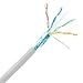 Cable Central LLC Plenum Cat5e Bulk Cable, White, Solid, Shielded, CMP, 24 AWG, Pullbox, 1000 Feet
