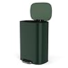 13 Gallon Stainless Steel Foot Pedal Large Trash Can with Soft Close Quiet Lid Stainless Steel Thickened Body Oval Garbage Can with 30 Garbage Bags for KitchenHomeOffice Trash can and More Green