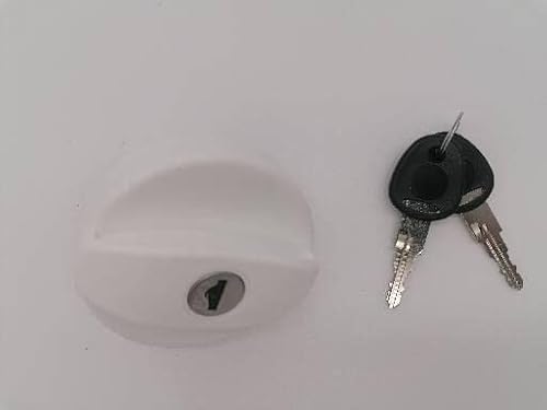 CR-MOESANCO® Wassertankdeckel für Wohnwagen mit 2 Schlüsseln für Wohnmobil oder Wohnmobil, Weiß