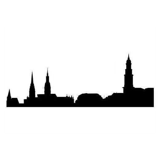 Wandtattooladen Wandtattoo - Skyline Hamburg Größe:110x40cm Farbe: Schablone