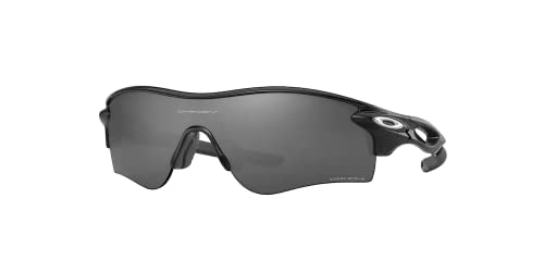 OAKLEY Radar Lock Path Asian Fit Low Bridge OO9206 920641 38MM Polished Black/Prizm Black Rectangular Sunglasses for Men+ Bundle Accessory Leash Kit, Microfiber Pouch