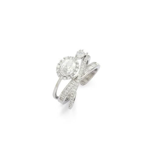 Image of SALTY Anti Tarnish Royal Diamond Crown Finger Ring for Women | Adjustable Fancy Jewellery Design | Fashion Accessories for Girls | Minimal Jewelry | Marriage, Birthday | Gift for Valentine Day