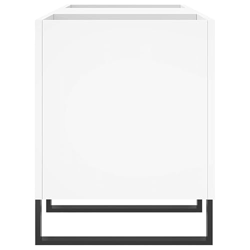 Armario para discos de vinilo blanco que optimiza el espacio de tus medios con diseño elegante 7