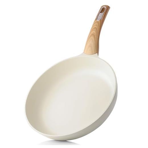 SENSARTE 8inch Ceramic Nonstick Frying Pan Paella Pan, White