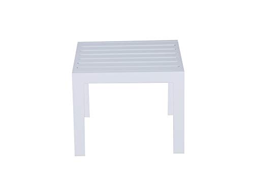 Elle Decor Paloma Outdoor Patio Furniture Collection In Weather-Resistant Metal Frame Patio Side Table, White #TOP7