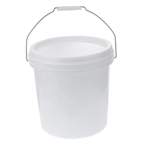 DOITOOL Food Storage Buckets White Plastic Bucket with Lid 3 Gallon Water Paint Pail Paint Jars Storage Container Empty with Handle for Arts Crafts DIY Projects Party Favor