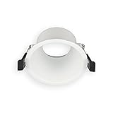 Bombillas no incluidas . Popp Pack x2 Marco Downlight ARO Circular Profundo aluminio para bombilla GU10, MR16 Blanco corte de Ø75mm para pasillo, oficina, salon etc. (Pack 2, Blanco)