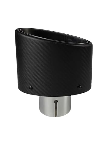 Embout silencieux d'échappement universel carbone mat 51mm canule voiture ovale 150mm
