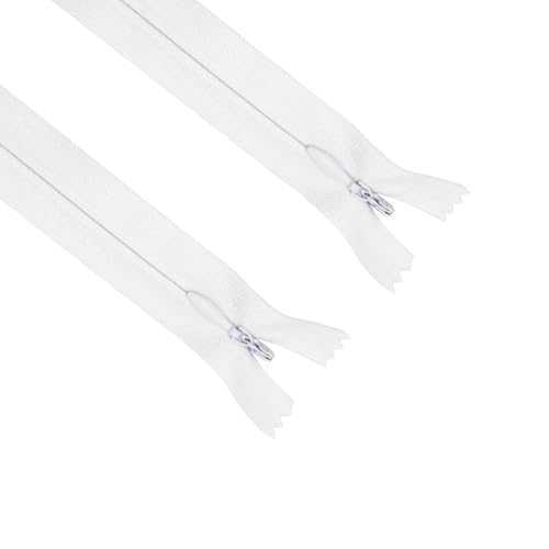 ANPURZII 2PCS #3 6 Inch White Invisible Zippers for Sewing