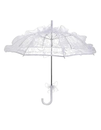 Image of BookMyCostume Kids White Lace Net Parasol Umbrella Costume Accessories For Marriages & Party Shoots Decoration