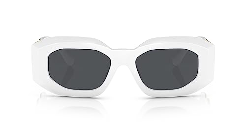 Versace VE 4425U 314/87 Irregular Plastic White Sunglasses with Dark Grey Solid Color Lens4