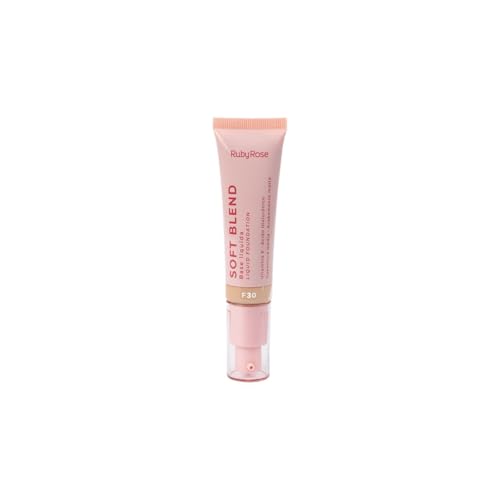 Base Líquida Soft Blend Ruby Rose Matte Média Cobertura Efeito Aveludado (F30, 30g)